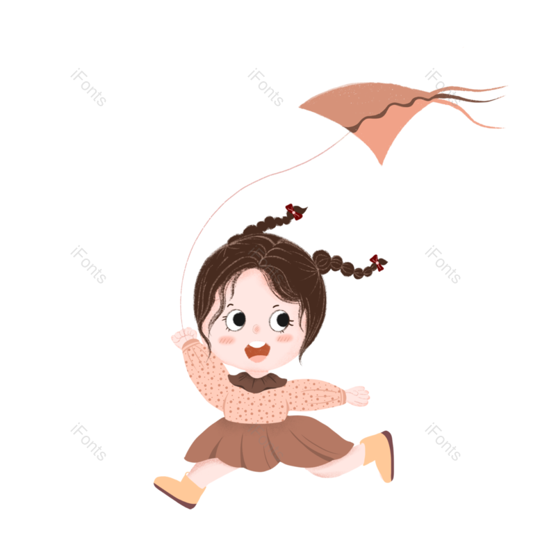 儿童节图片,奔跑元素,儿童PNG,风筝免抠素材